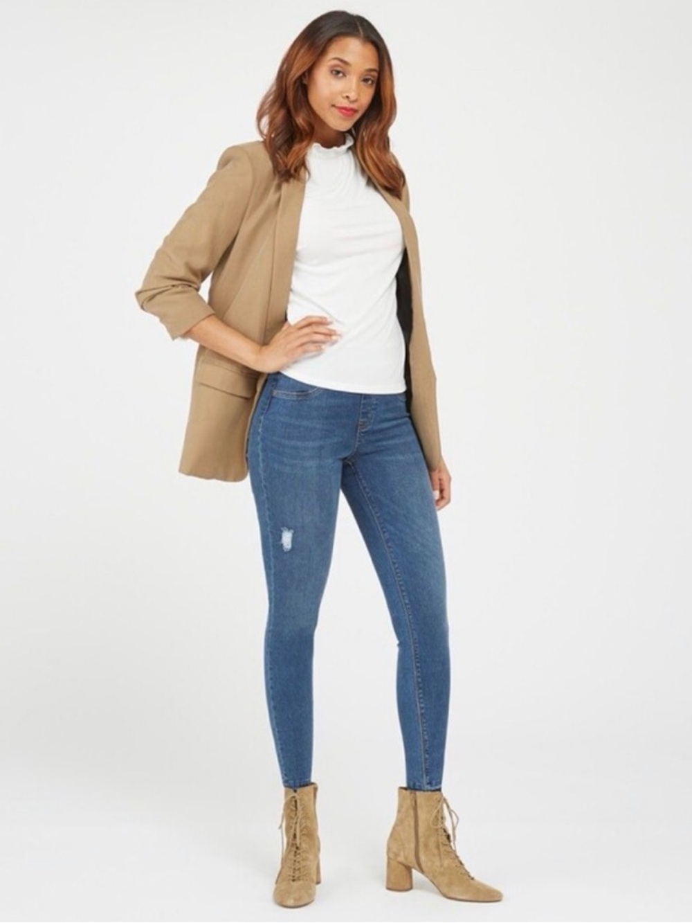 SPANX Mid Blue High-Rise Skinny Jeans - Picture 9 of 9